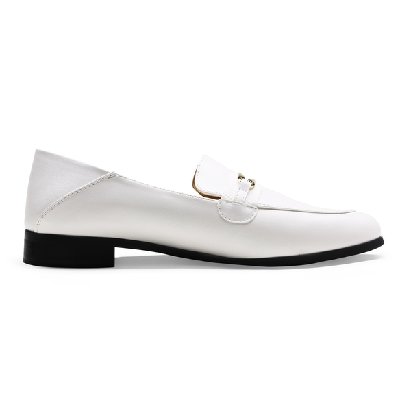 Comfortable Casual Round Toe Loafers - BEIGE WHITE PU - 2